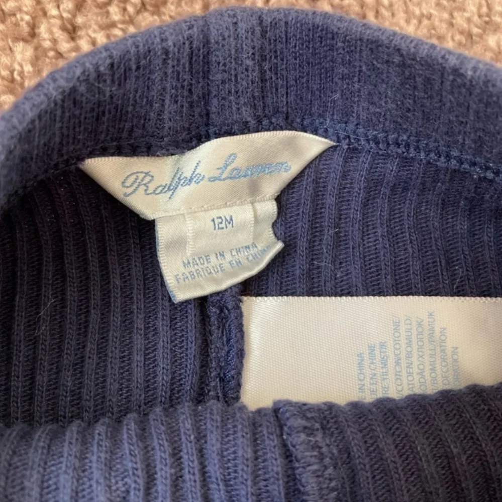 RALPH LAUREN Baby Outfit Plaid Top & Matching Leggings Size 12 Months Pink Blue - Picture 7 of 9